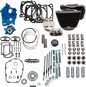 S&S CYCLE Power Pack - Oil Cooled - 550G - Wrinkle Black w/o Highlight - Chrome Pushrod Tubes - 114"/117" M8 310-1234D