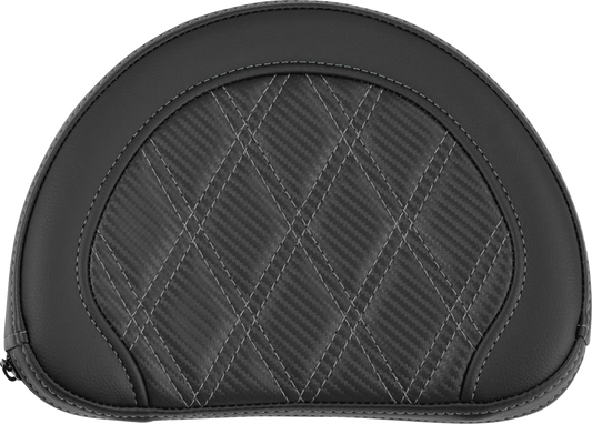 SADDLEMEN Contoured Sissy Bar Pad - Lattice Stitch - Gray Stitch 051320702