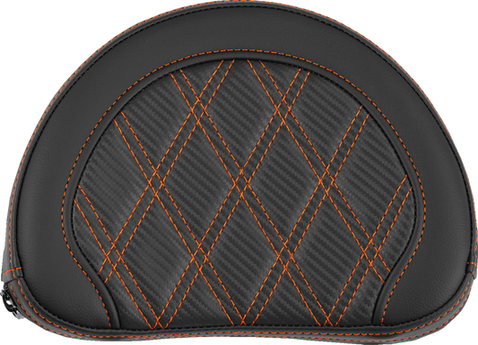 SADDLEMEN Contoured Sissy Bar Pad - Lattice Stitch - Orange Stitch 051320703