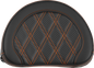 SADDLEMEN Contoured Sissy Bar Pad - Lattice Stitch - Orange Stitch 051320703