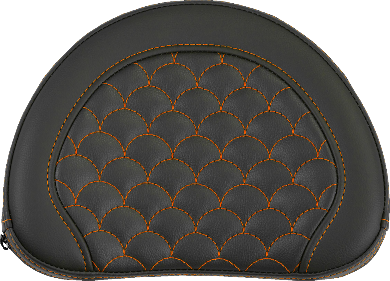 SADDLEMEN Contoured Sissy Bar Pad - Dragon Scale - Orange Stitch 051320903