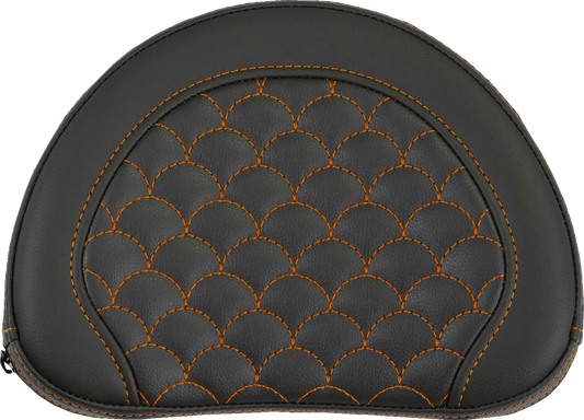 SADDLEMEN Contoured Sissy Bar Pad - Dragon Scale - Orange Stitch 051320903