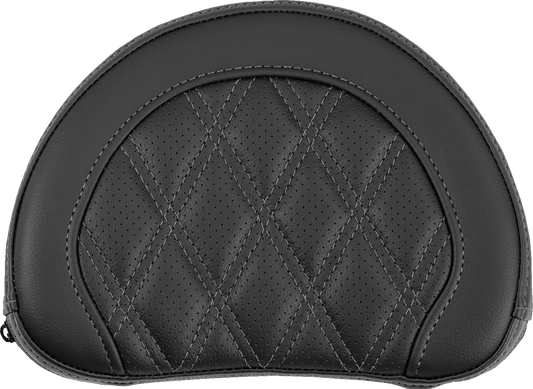 SADDLEMEN Contoured Sissy Bar Pad - Lattice Stitch - Gray Stitch 051318402