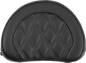 SADDLEMEN Contoured Sissy Bar Pad - Lattice Stitch - Gray Stitch 051318402