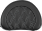 SADDLEMEN Contoured Sissy Bar Pad - Lattice Stitch - Silver Stitch 051318405