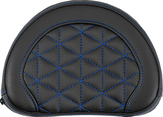 SADDLEMEN Contoured Sissy Bar Pad - Tri-Gripper - Blue Stitch 051321101