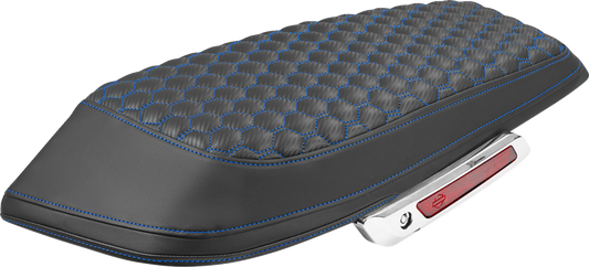 SADDLEMEN Saddlebag Lid Covers - Honeycomb - Blue Stitch - FLH/FLT '23-'25 L870-23-19001