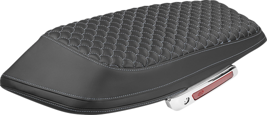 SADDLEMEN Saddlebag Lid Covers - Dragon Scale - Silver Stitch - FLH/FLT '23-'25 L870-23-20905