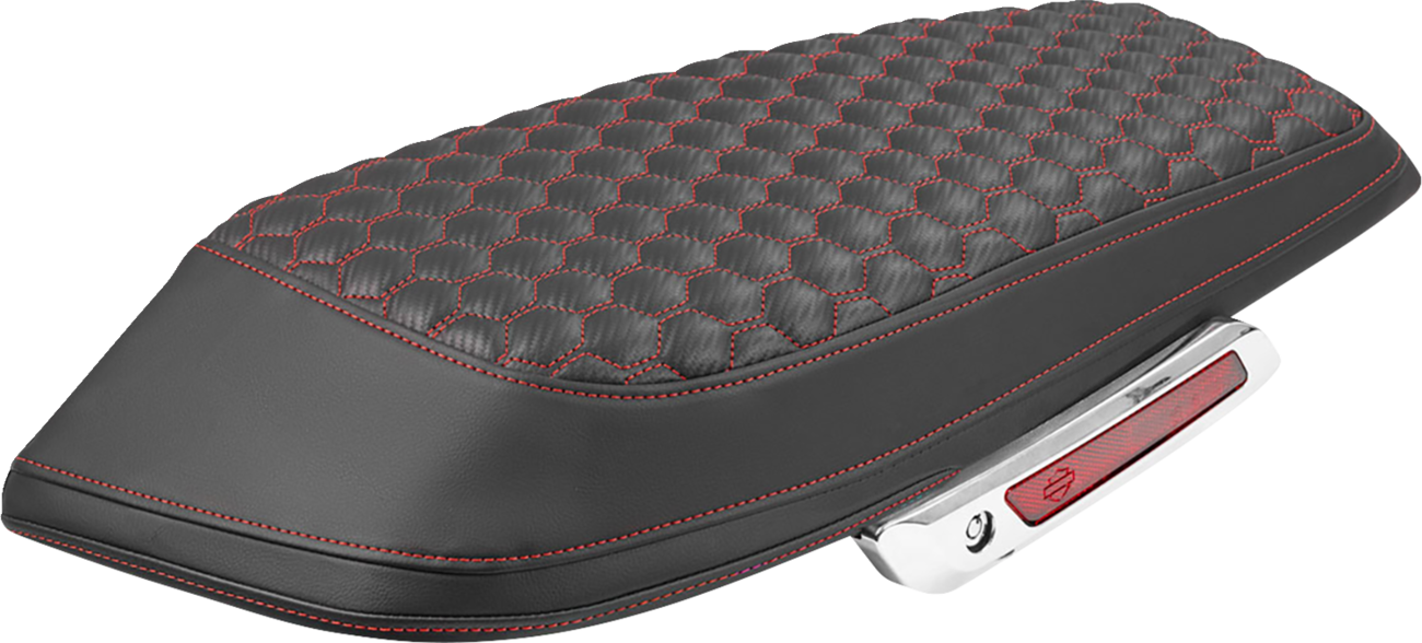 SADDLEMEN Saddlebag Lid Covers - Honeycomb - Red Stitch - FLH/FLT '23-'25 L870-23-19004