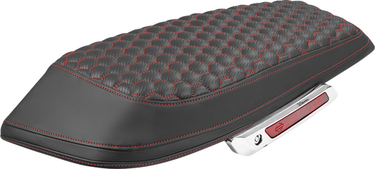 SADDLEMEN Saddlebag Lid Covers - Honeycomb - Red Stitch - FLH/FLT '23-'25 L870-23-19004