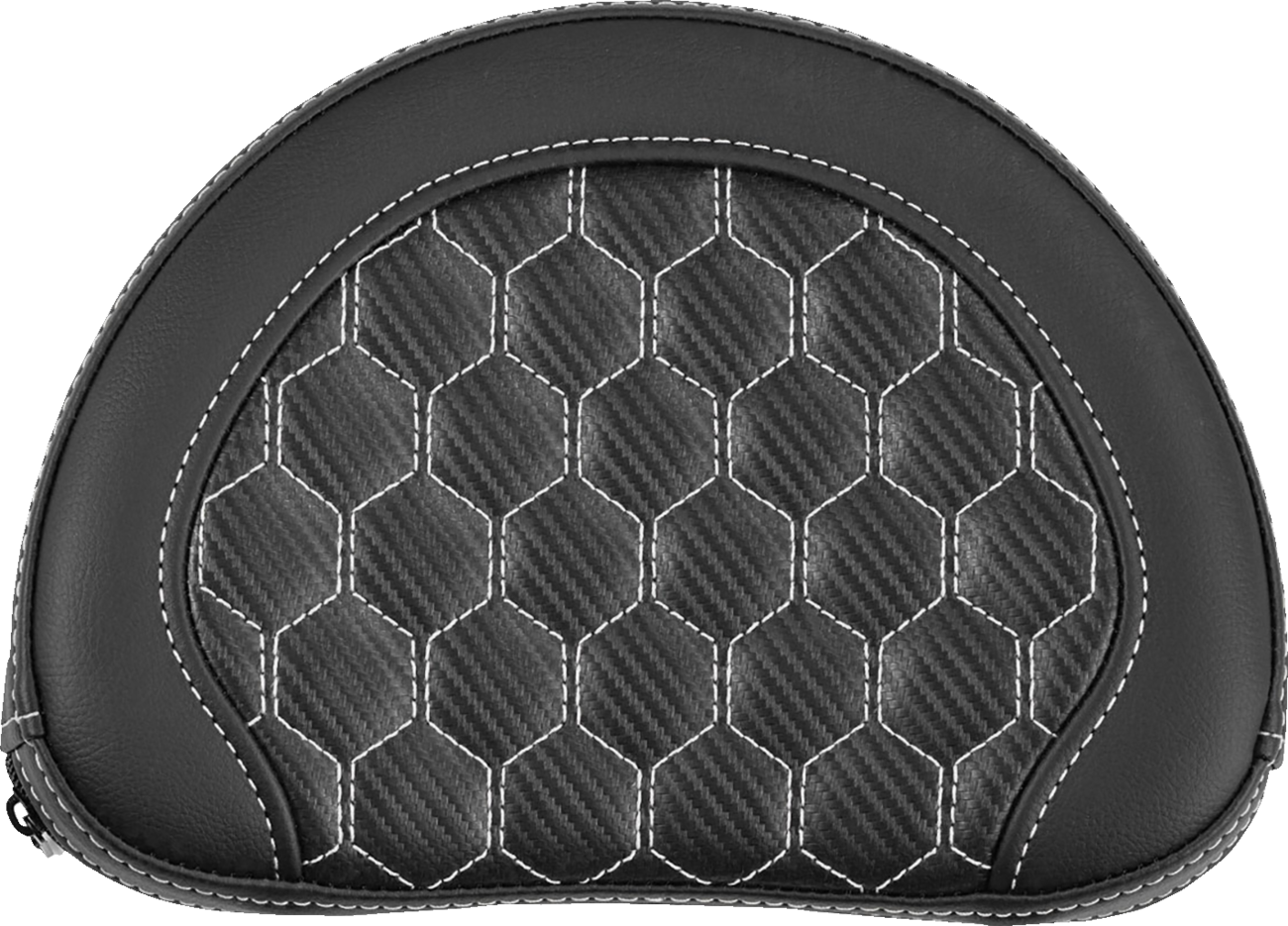 SADDLEMEN Contour Sissy Bar Pad - Honeycomb - White Stitch - Universal 051319006