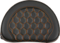SADDLEMEN Contoured Sissy Bar Pad - Honeycomb - Orange Stitch 051319003