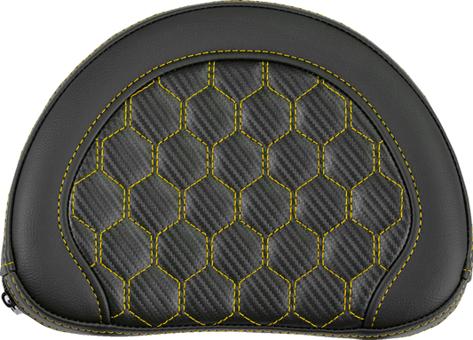 SADDLEMEN Contoured Sissy Bar Pad - Honeycomb - Gold Stitch 051319007