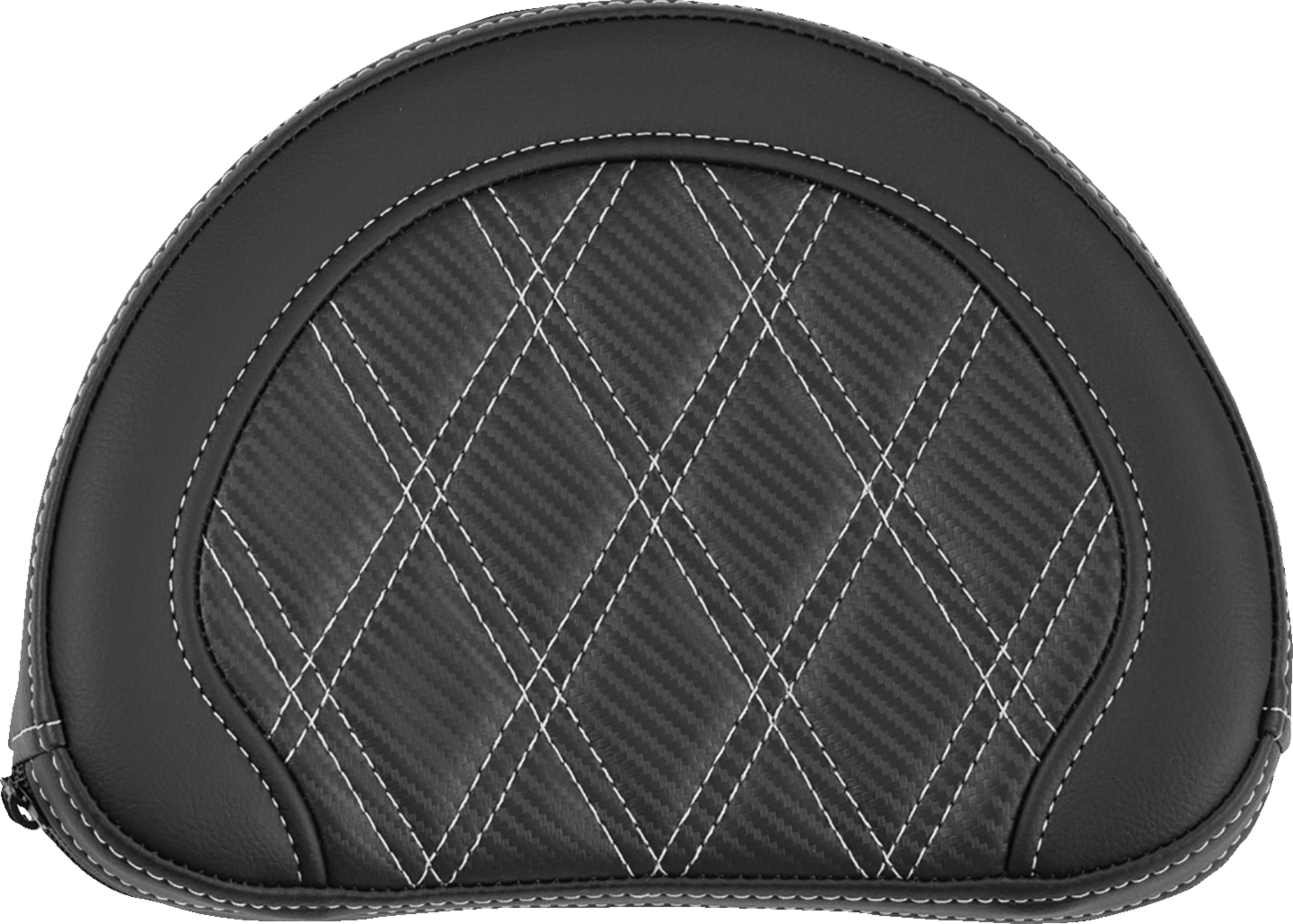 SADDLEMEN Contoured Sissy Bar Pad - Lattice Stitch - Silver Stitch 051320705