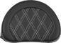 SADDLEMEN Contoured Sissy Bar Pad - Lattice Stitch - Silver Stitch 051320705