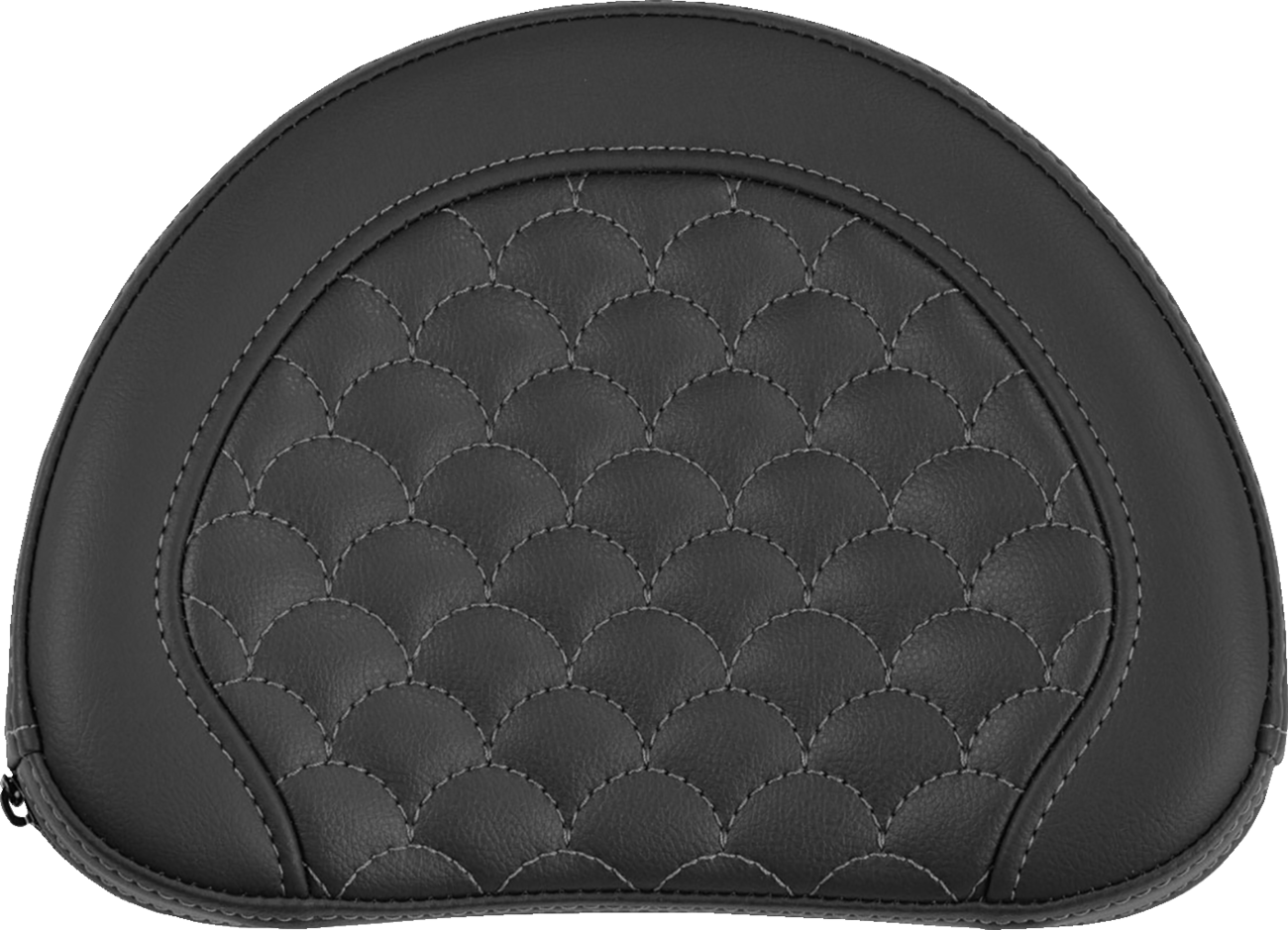 SADDLEMEN Contoured Sissy Bar Pad - Dragon Scale - Gray Stitch 051320902