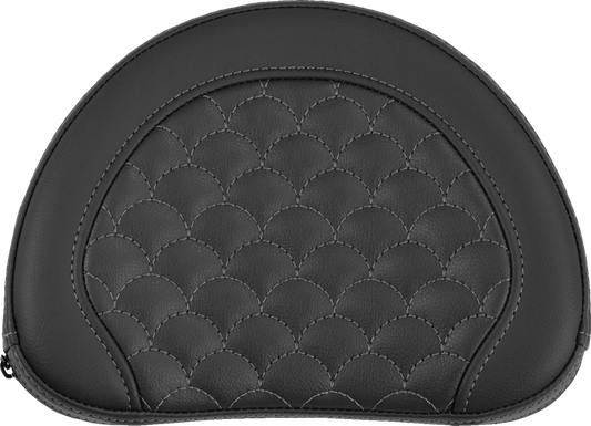 SADDLEMEN Contoured Sissy Bar Pad - Dragon Scale - Gray Stitch 051320902