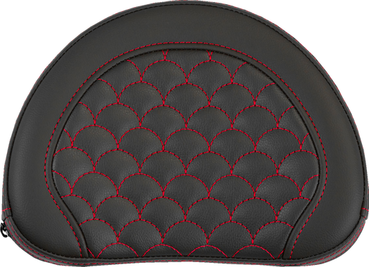 SADDLEMEN Contoured Sissy Bar Pad - Dragon Scale - Red Stitch 051320904