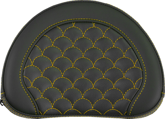 SADDLEMEN Contoured Sissy Bar Pad - Dragon Scale - Gold Stitch 051320907