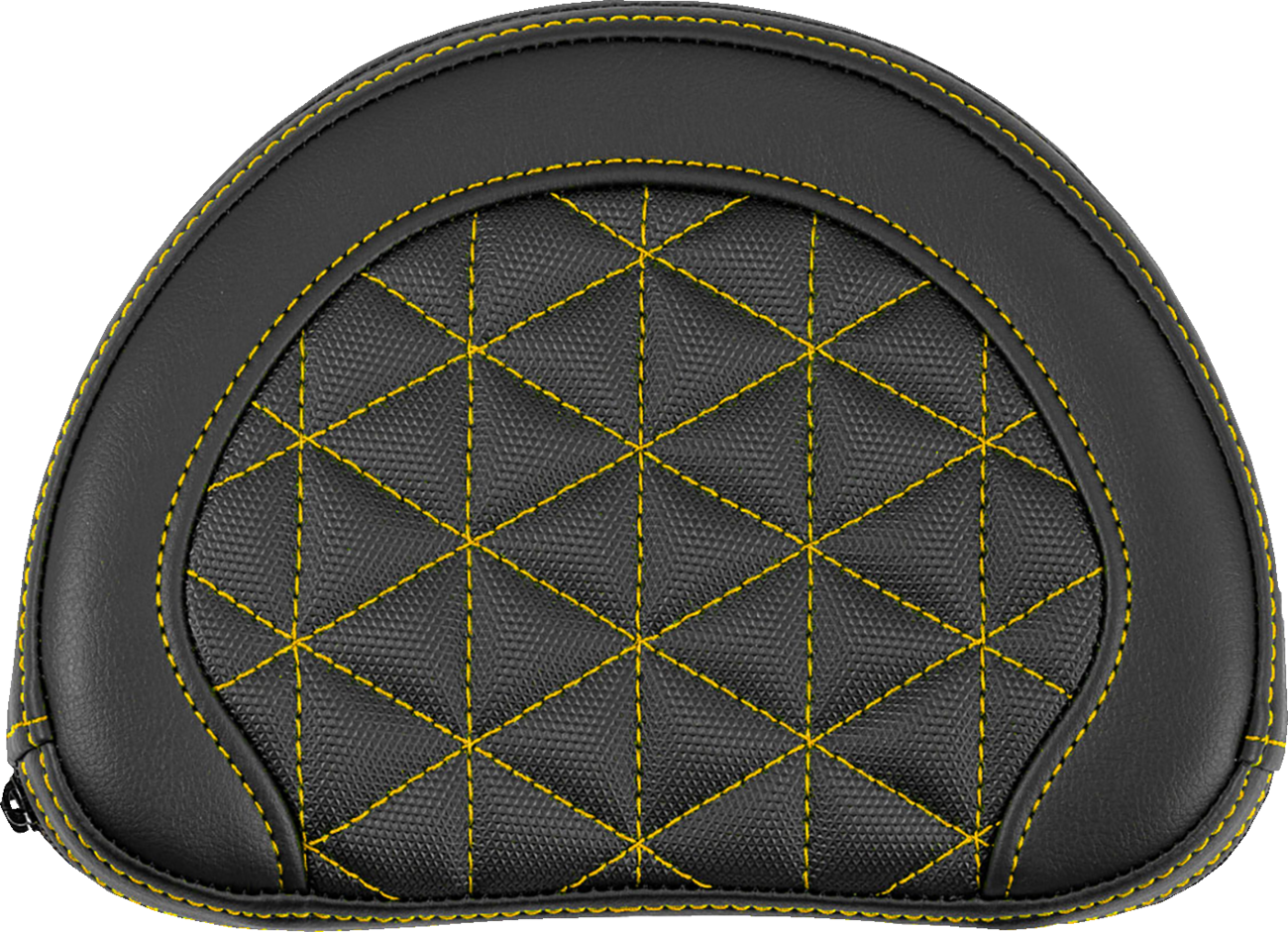 SADDLEMEN Contoured Sissy Bar Pad - Tri-Gripper - Gold Stitch 051321107