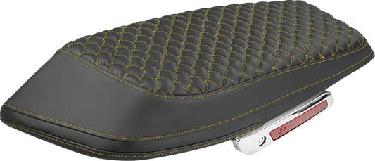 SADDLEMEN Saddlebag Lid Covers - Dragon Scale - Gold Stitch - FLH/FLT '23-'25 L870-23-20907