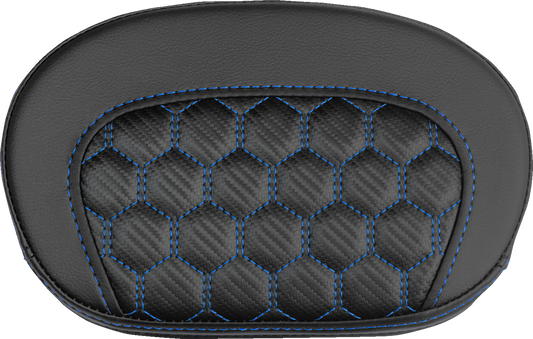 SADDLEMEN Mini Contour Sissy Bar Pad - Honeycomb - Blue Stitch 061019001