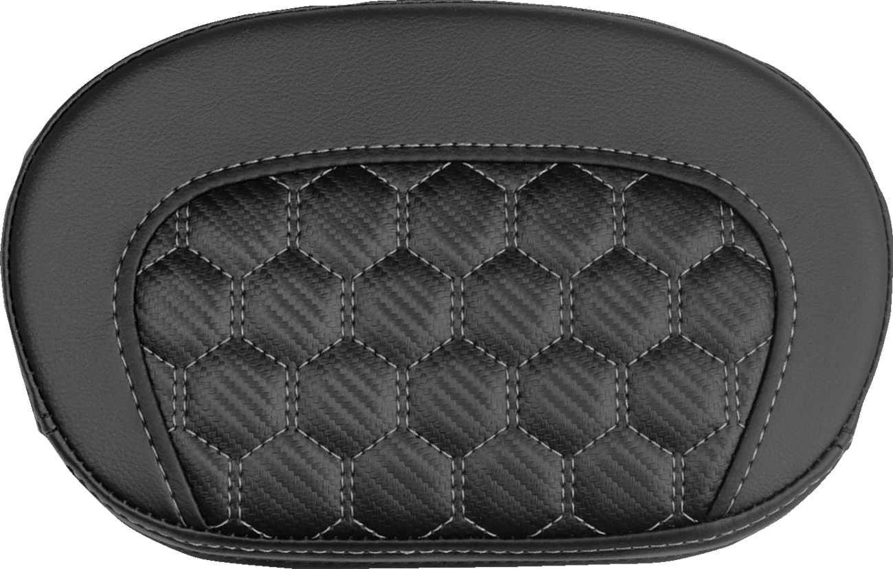SADDLEMEN Mini Contour Sissy Bar Pad - Honeycomb - Gray Stitch 061019002