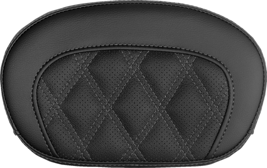 SADDLEMEN Mini Contour Sissy Bar Pad - Lattice Stitch - Gray Stitch 061018402