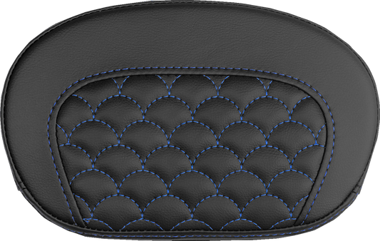 SADDLEMEN Mini Contour Sissy Bar Pad - Dragon Scale - Blue Stitch 061020901