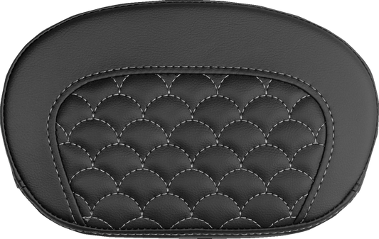 SADDLEMEN Mini Contour Sissy Bar Pad - Dragon Scale - Silver Stitch 061020905