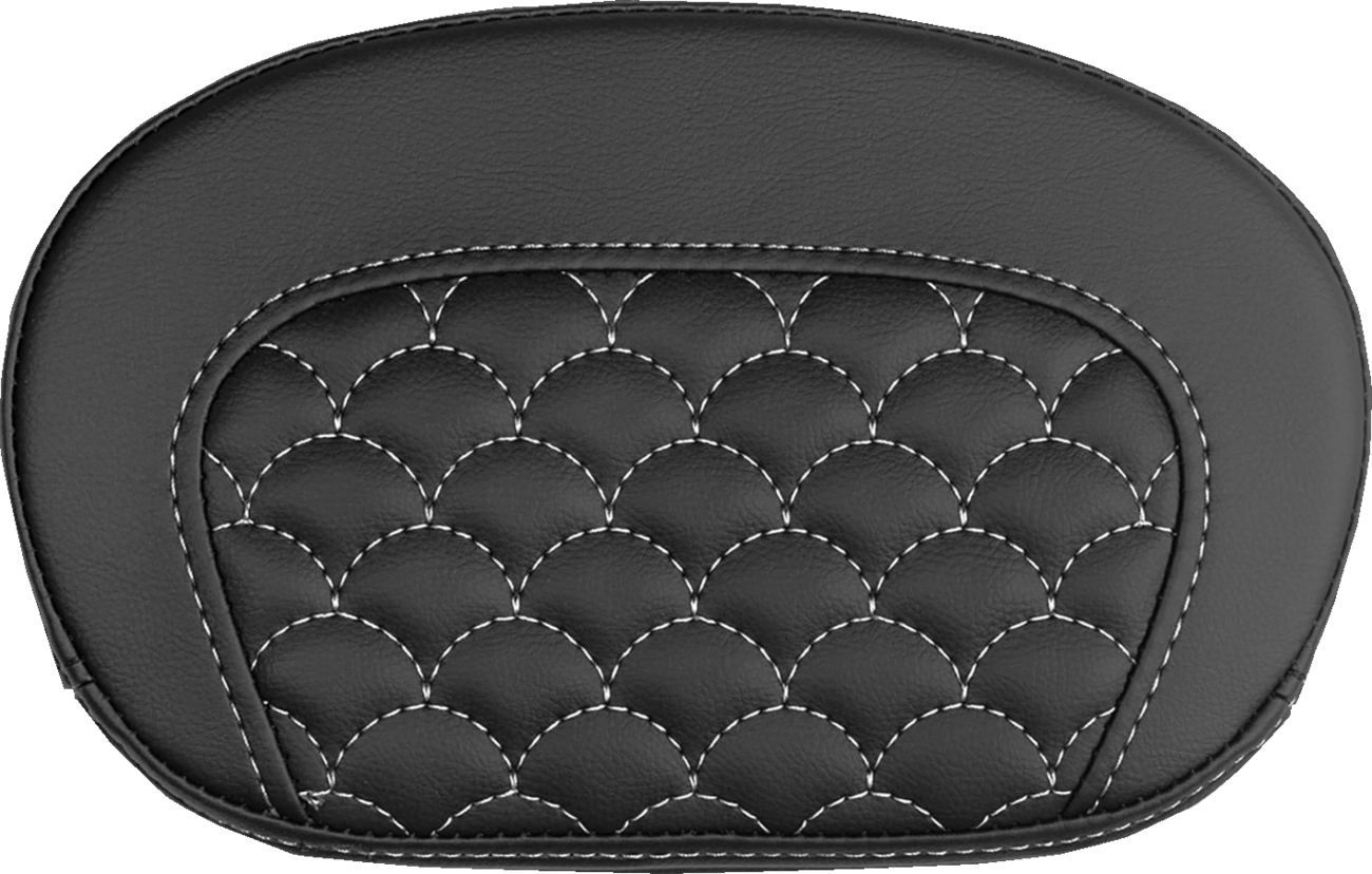 SADDLEMEN Mini Contour Sissy Bar Pad - Dragon Scale - White Stitch 061020906
