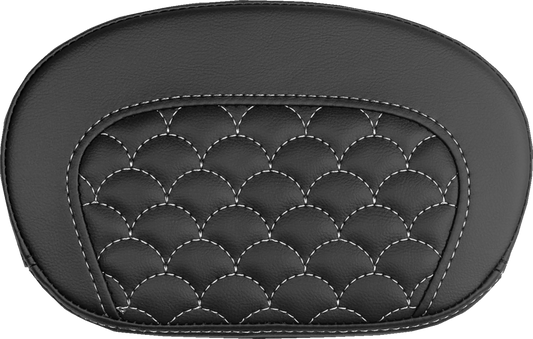 SADDLEMEN Mini Contour Sissy Bar Pad - Dragon Scale - White Stitch 061020906