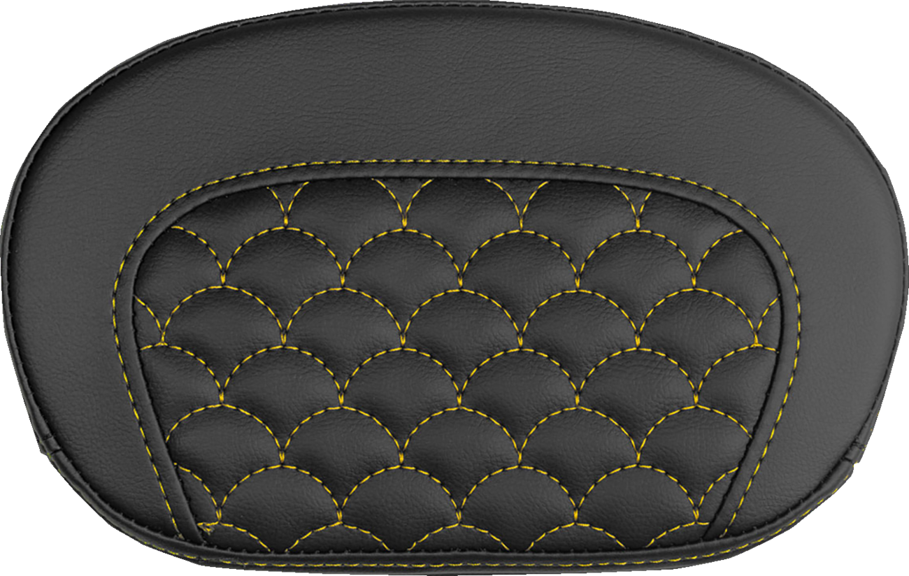 SADDLEMEN Mini Contour Sissy Bar Pad - Dragon Scale - Gold Stitch 061020907
