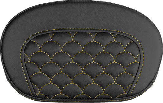 SADDLEMEN Mini Contour Sissy Bar Pad - Dragon Scale - Gold Stitch 061020907