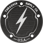 THRASHIN SUPPLY CO. Points Cover - Dished - Black - 5 Hole - Twin Cam TSC-3026-4