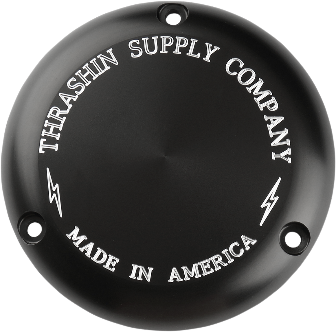 THRASHIN SUPPLY CO. Derby Cover - Black/Machined - Classic - 3 Hole TSC-3000-4