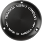 THRASHIN SUPPLY CO. Derby Cover - Black/Machined - Classic - 3 Hole TSC-3000-4