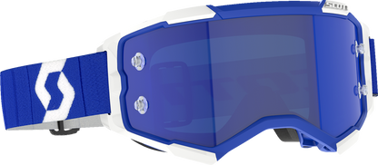 SCOTT Fury Goggle with Blue Chrome Lens - Low-Profile Motocross Goggles with Lens Lock System and Anti-Fog Treatment