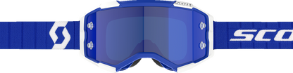 SCOTT Fury Goggle with Blue Chrome Lens - Low-Profile Motocross Goggles with Lens Lock System and Anti-Fog Treatment