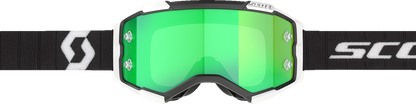 SCOTT Fury Goggle Black/White with Green Chrome Lens – High-Performance Motocross Eye Protection