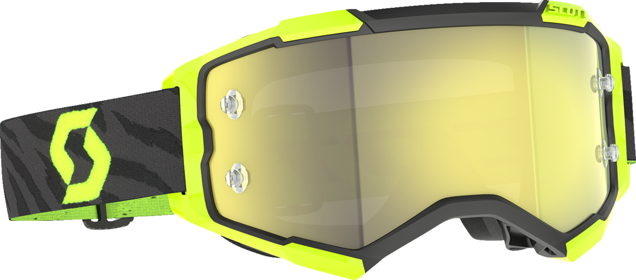SCOTT Fury Zebra Goggle with Yellow Chrome Lens - Black/Neon Yellow