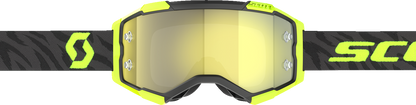 SCOTT Fury Zebra Goggle with Yellow Chrome Lens - Black/Neon Yellow