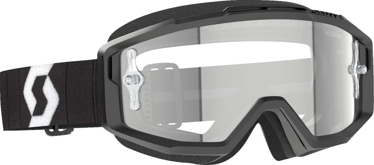 SCOTT Split OTG Goggle - Black/White with Clear Lens, Part Number 2855371007113