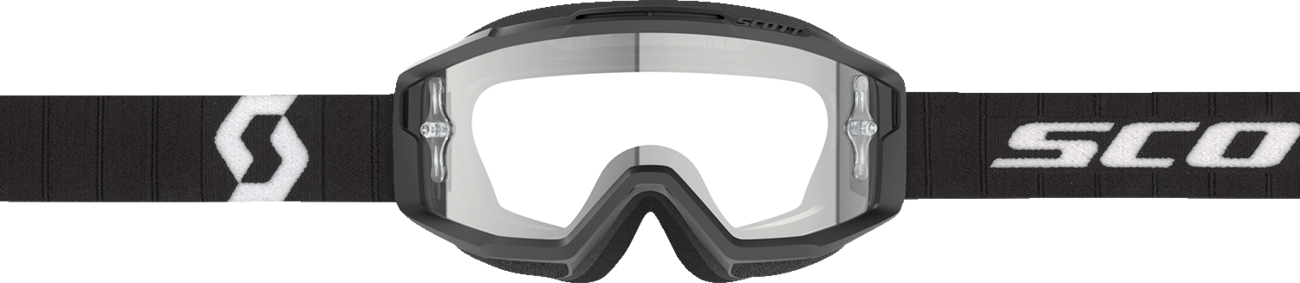 SCOTT Split OTG Goggle - Black/White with Clear Lens, Part Number 2855371007113
