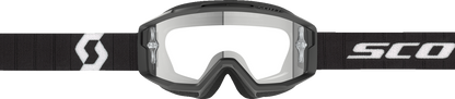 SCOTT Split OTG Goggle - Black/White with Clear Lens, Part Number 2855371007113