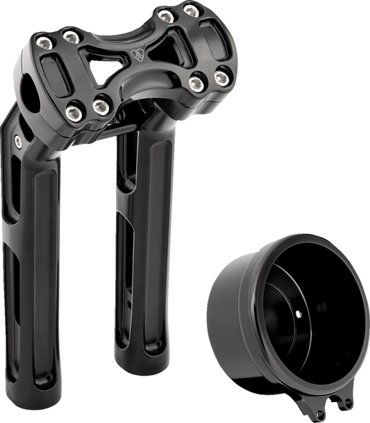 ARLEN NESS Wayback Risers - Method 10" with 4" Round Gauge, Black (Part #520-071)