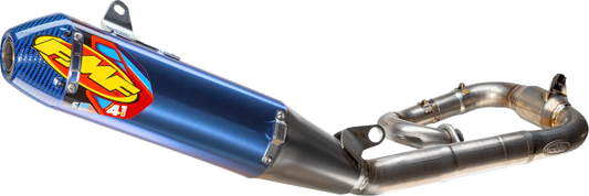 FMF Factory 4.1 RCT Titanium Exhaust System for Yamaha YZ250F/X - Blue Anodized with Carbon End Cap (Part #044487)