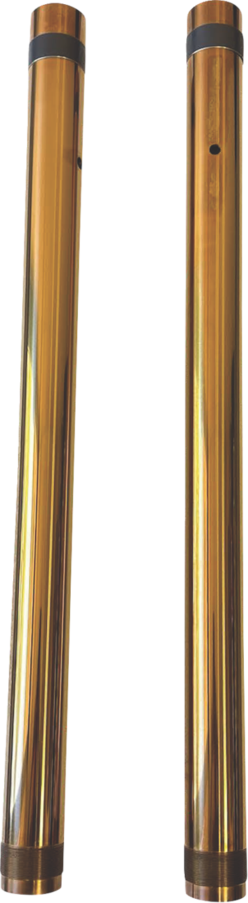 PRO-ONE PERF.MFG. 43mm Inverted Fork Tubes with Gold Titanium Nitrite Coating - 2 Inch Plus Length, Part 105440G