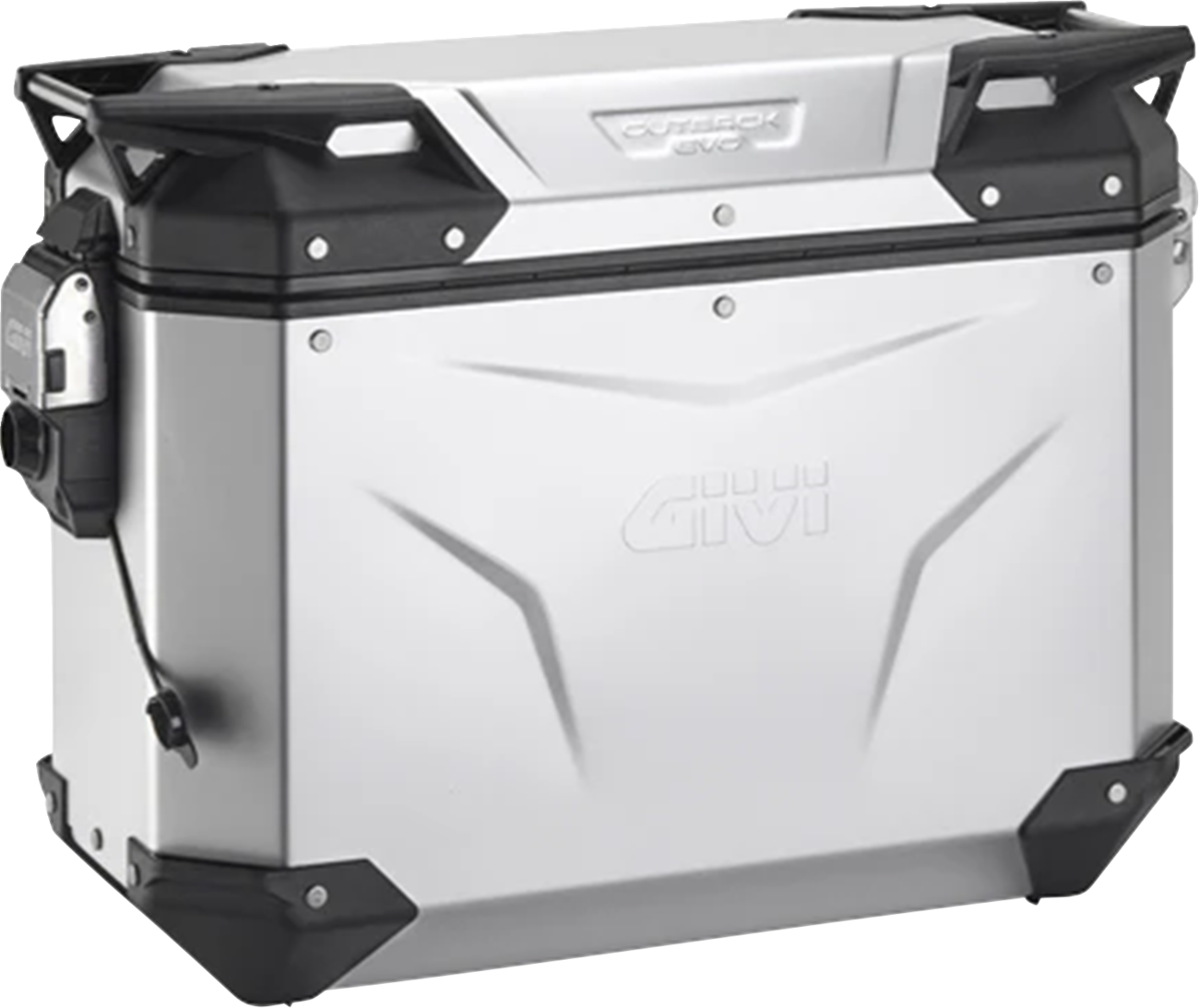 GIVI Outback Evo Side Case - Left - 37 Liter Silver Anodized OBKEV37AAL