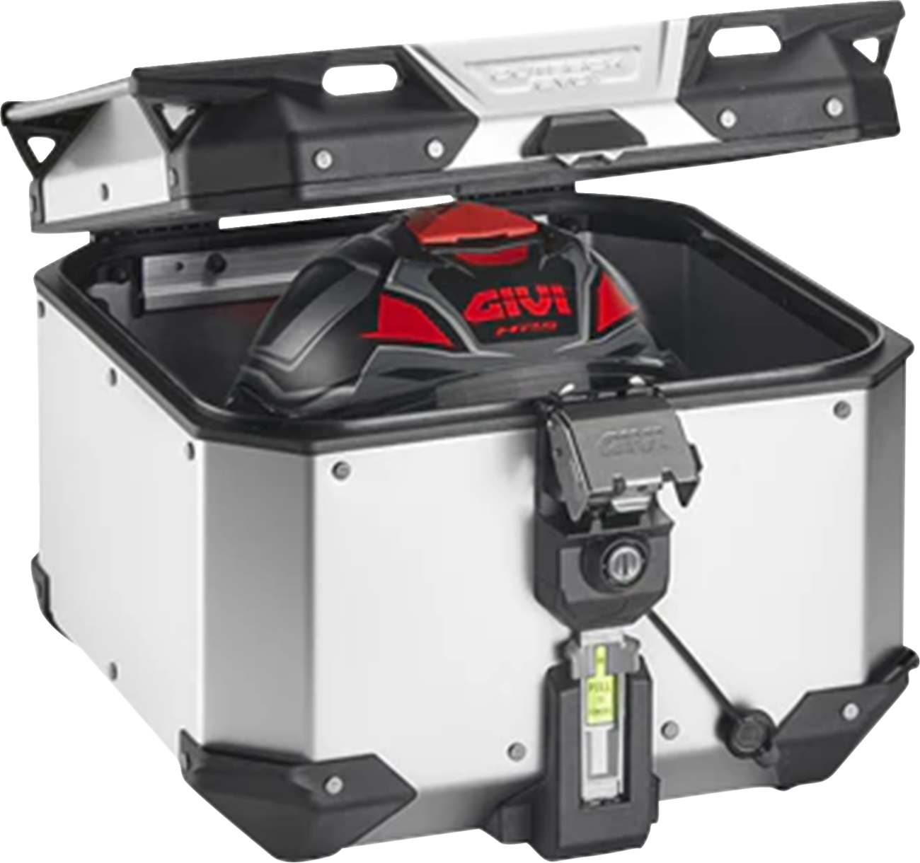 GIVI Outback Evo Top Case - 42 Liter Anodized Silver OBKEV42AA